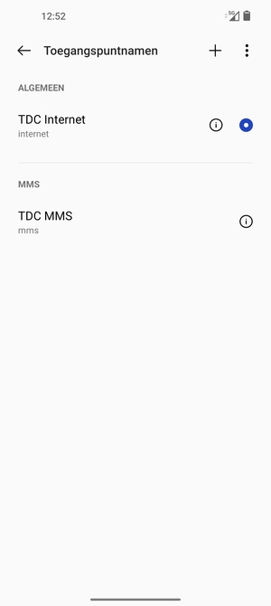 Selecteer de Menu-knop