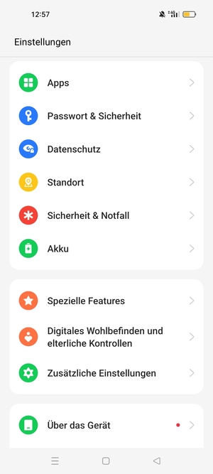 Scrollen Sie und wählen Sie Passwort & Sicherheit