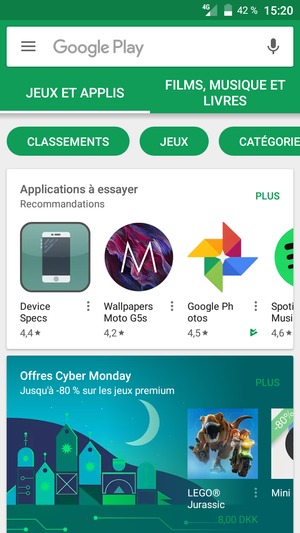 Sélectionnez la barre de Recherche