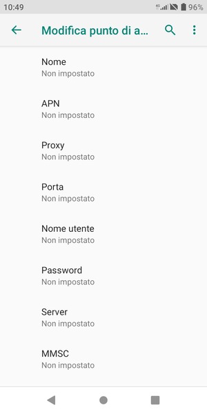 Inserisci informazioni MMS