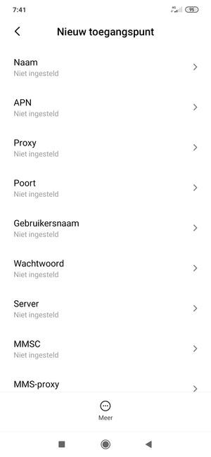 Voer internetgegevens in