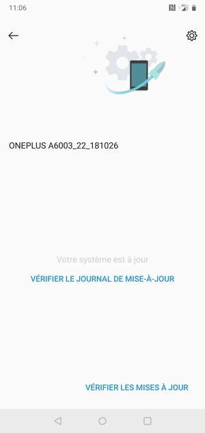 Si votre téléphone est à jour, vous verrez l'écran suivant