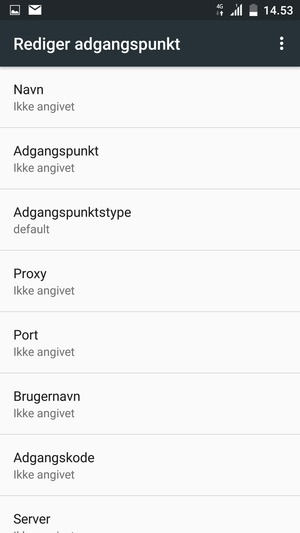 Indtast internet-oplysninger