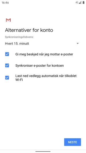 Velg NESTE