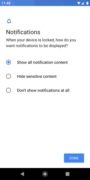 Select your preferred option and select DONE