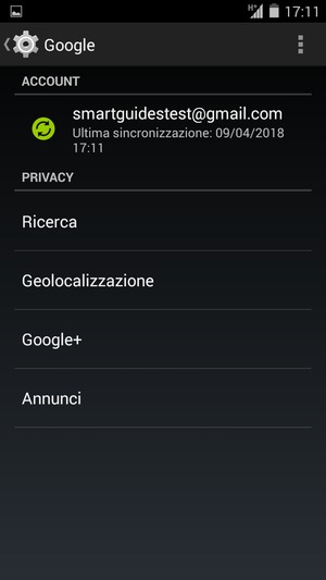 Seleziona il tuo account