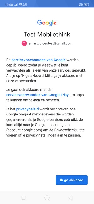 Selecteer Ik ga akkoord