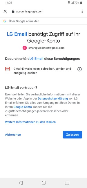 Wählen Sie Zulassen