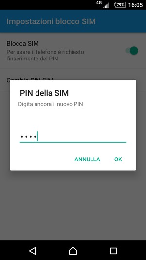 Conferma il nuovo PIN della SIM e seleziona OK