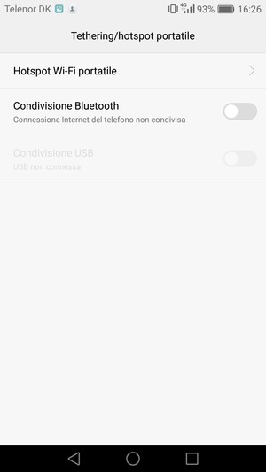 Seleziona Hotspot Wi-Fi portatile