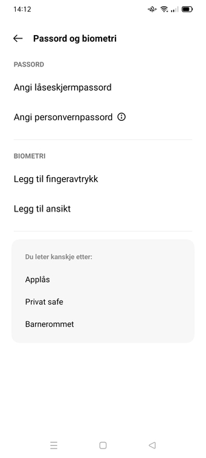 Velg Angi låseskjermpassord