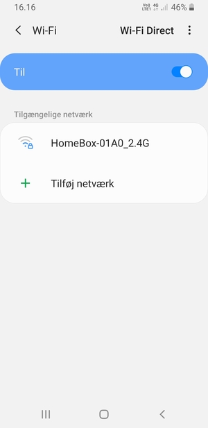 Vælg det trådløse netværk, du ønsker at oprette forbindelse til
