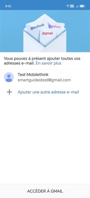 Sélectionnez ACCÉDER  À GMAIL