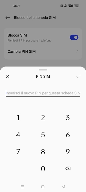 Inserisci Nuovo PIN per questa scheda SIM e seleziona OK
