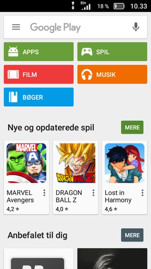 Vælg søgefeltet
