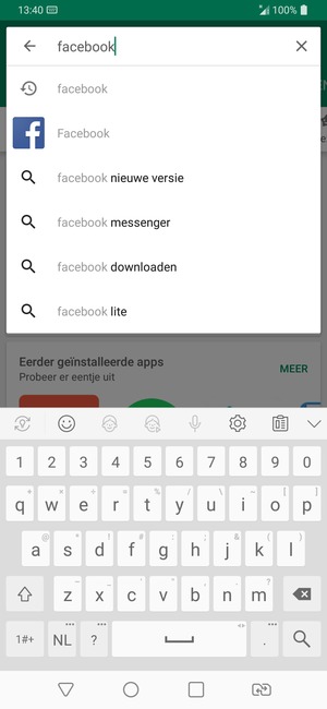 Voer de app-naam in en selecteer Zoeken