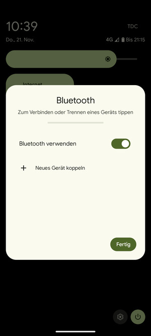 Schalten Sie Bluetooth verwenden aus
