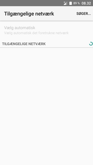 Afvent at søgningen er afsluttet