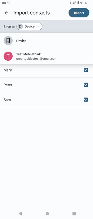 Select your Google account