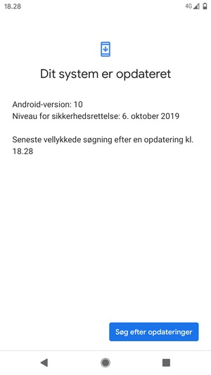 Hvis din telefon er opdateret, vil du se følgende skærmbillede