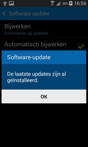 Als uw telefoon up-to-date is, selecteert u OK