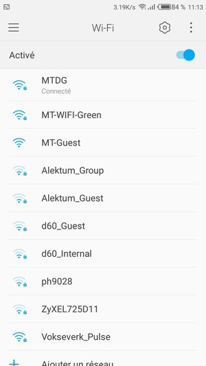Vous êtes maintenant connecté au réseau Wi-Fi