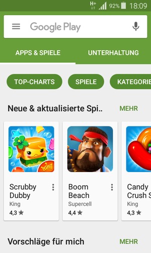 Wählen Sie die Suchleiste