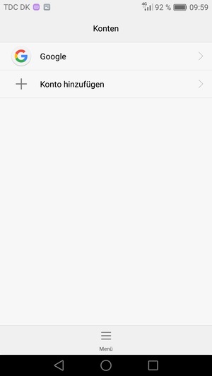 Wählen Sie Google