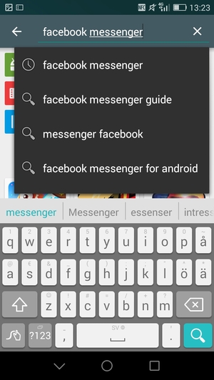 Ange app-namnet och välj Sök