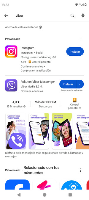 Seleccione la aplicación
