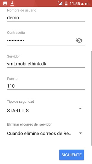 Desplácese y seleccione Tipo de seguridad