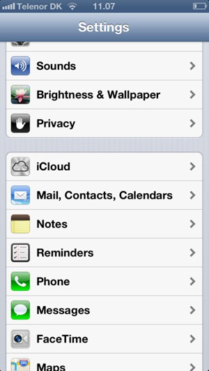 Select Mail, Contacts, Calendars