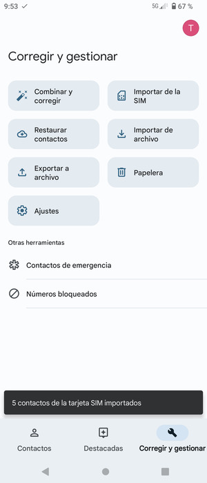 Sus contactos se guardarán en su cuenta de Google y se guardarán en su teléfono la próxima vez que Google sea sincronizado.
