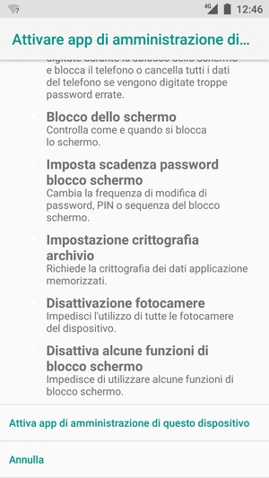 Scorri verso il basso e seleziona Attiva app di amministrazione di questo dispositivo
