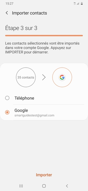 Sélectionnez Importer
