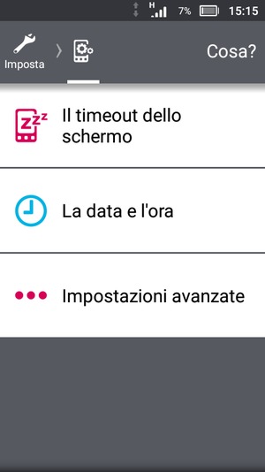 Scorri e seleziona Impostazioni avanzate