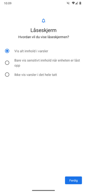 Velg ønsket alternativ og velg Ferdig