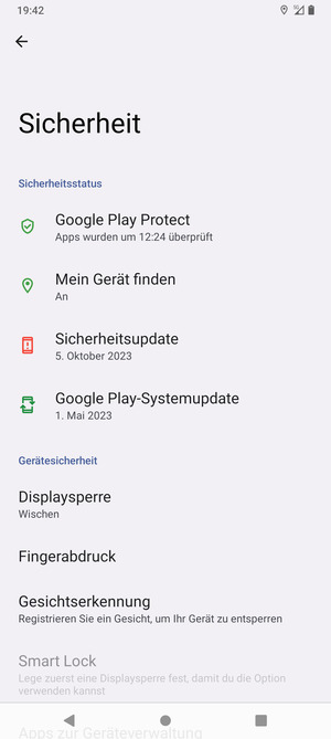 Wählen Sie Displaysperre