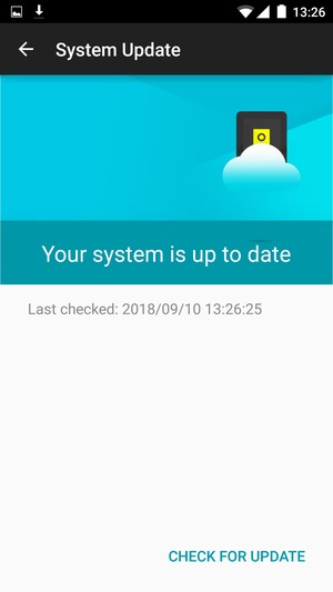 If your phone is up to date, you will see the following screen.