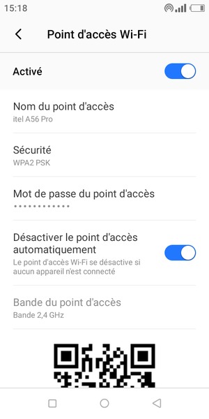 Votre téléphone est maintenant configuré pour être utilisé comme modem