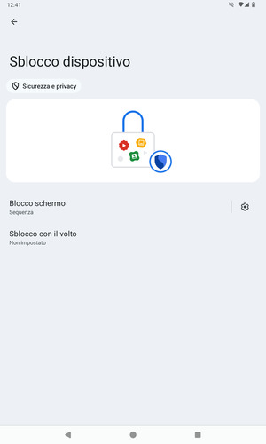 Il tuo tablet è ora protetto dal blocco schermo