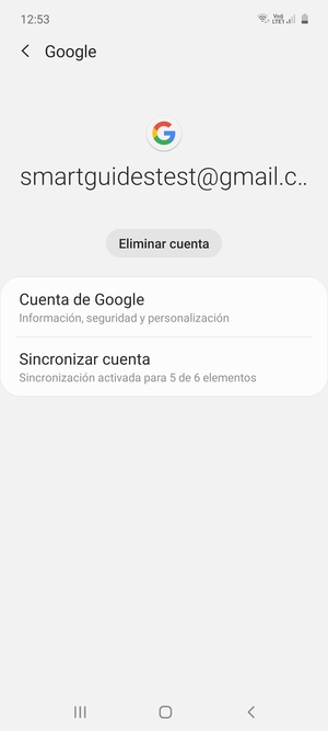 Seleccione Sincronizar cuenta