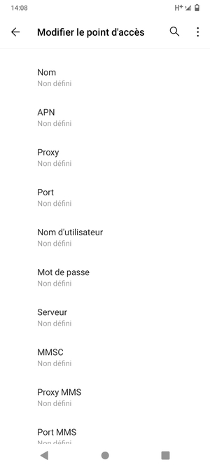 Saisissez les informations MMS