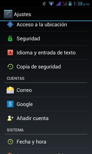 Desplácese y seleccione Google
