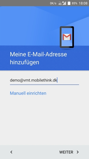 Geben Sie Ihre E-Mail-Adresse ein und wählen Sie WEITER