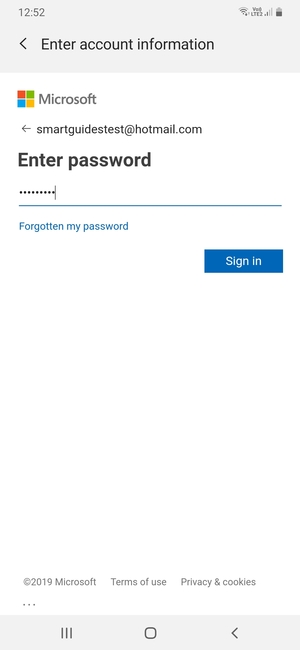 Enter your password and select Sign in