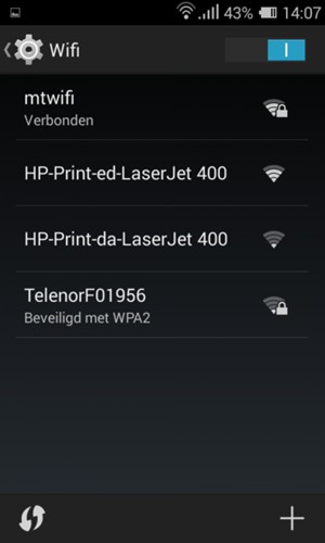 U bent nu verbonden met het WiFi-netwerk