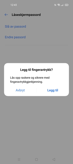 Velg ønsket alternativ