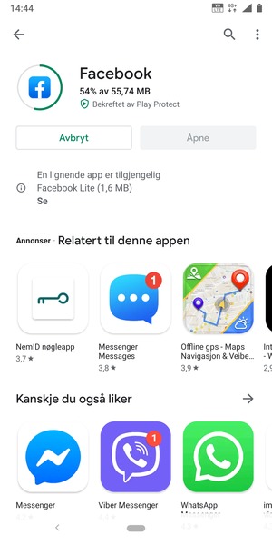 Vent til installasjonen er ferdig