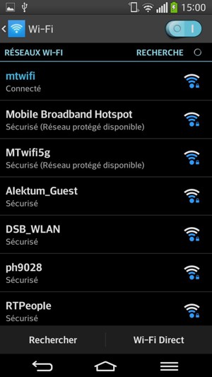 Vous êtes maintenant connecté au réseau Wi-Fi